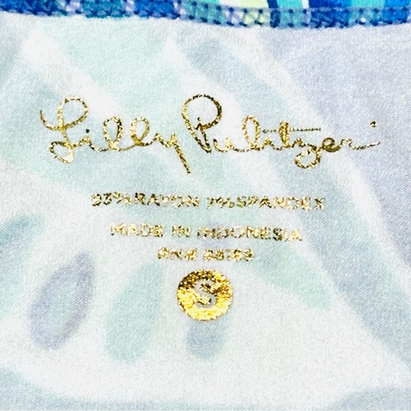 Lilly Pulitzer Sophie Ruffle Dress UPF 50+ Palm Passage Print Beckon Blue Size S - Picture 3 of 11